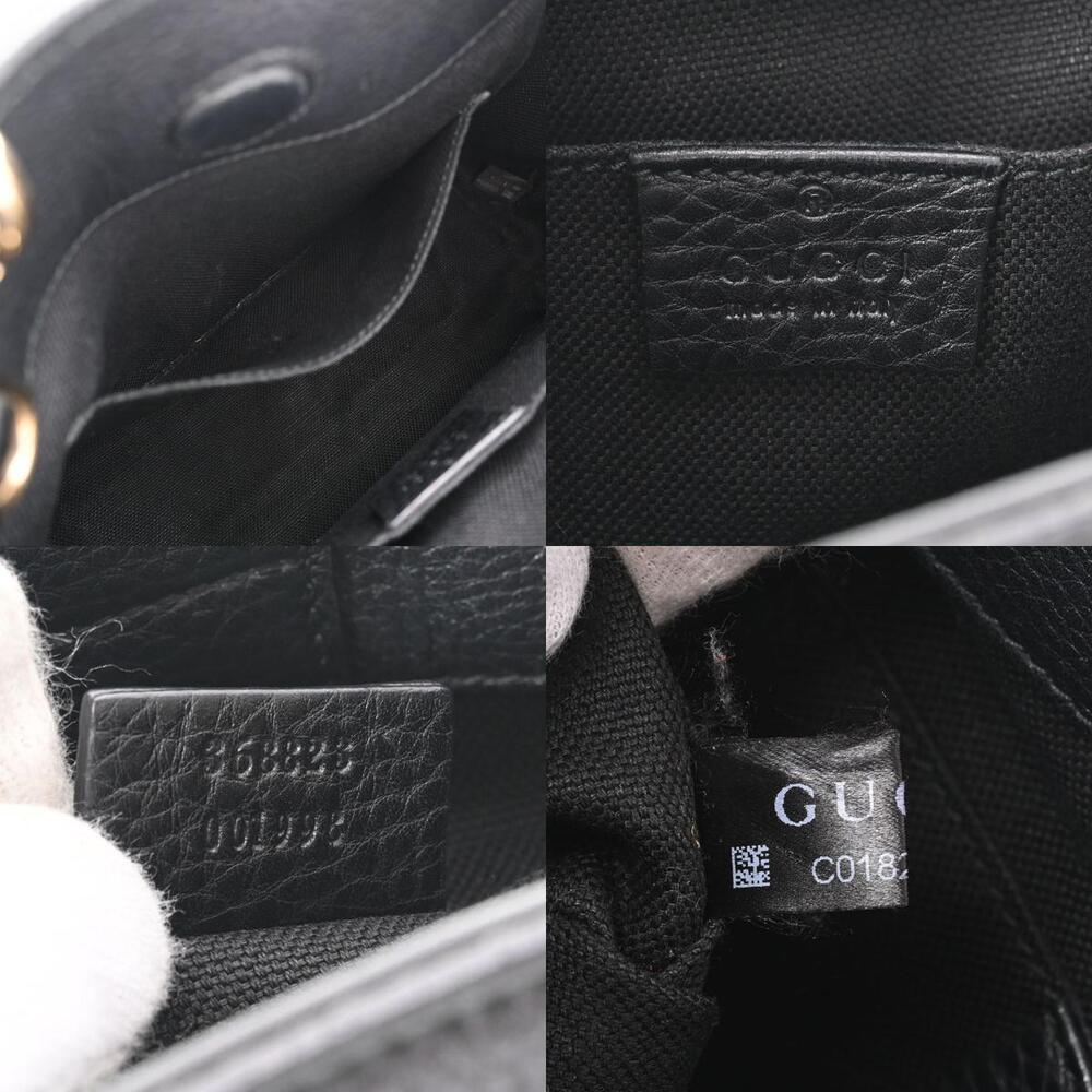 Gucci Shopper Bag 2way Top Handle Bamboo Black Leather - Picture 11 of 11